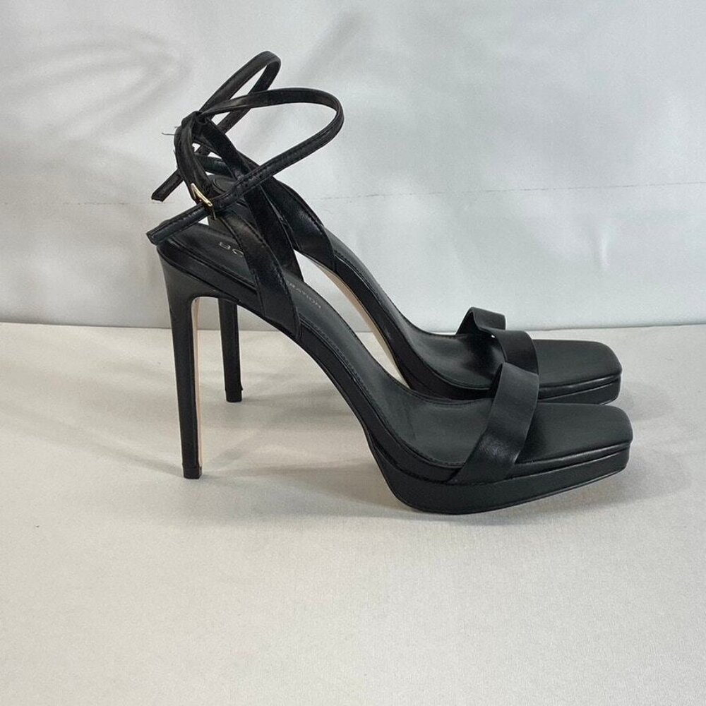 BCBGENERATION Women's Black Leather Cadence Ankle-Strap Platform Sandals - Picture 2 of 10